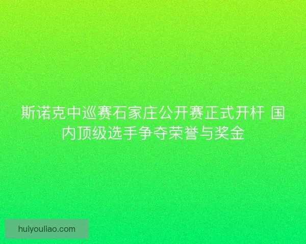 斯诺克中巡赛石家庄公开赛正式开杆 国内顶级选手争夺荣誉与奖金